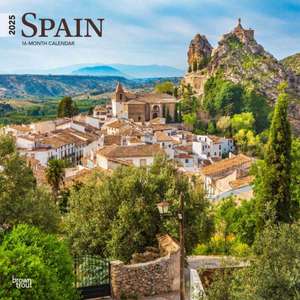 Spain 2025 12 X 24 Inch Monthly Square Wall Calendar Plastic-Free Browntrout Travel Europe Madrid Barcelona de Browntrout