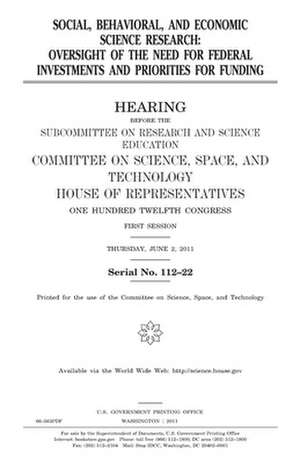 Social, Behavioral, and Economic Science Research de United States Congress