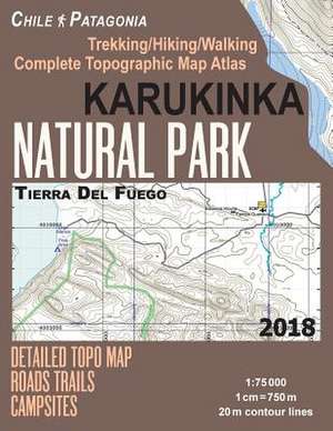 Karukinka Natural Park Tierra del Fuego Detailed Topo Map Roads Trails Campsites Trekking/Hiking/Walking Complete Topographic Map Atlas Chile Patagoni de Mazitto, Sergio