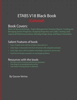 ETABS V18 Black Book (Colored) de Gaurav Verma