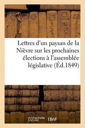 Lettres d'Un Paysan de la Nièvre Sur Les Prochaines Élections À l'Assemblée Législative de Impr de M Dejussieu