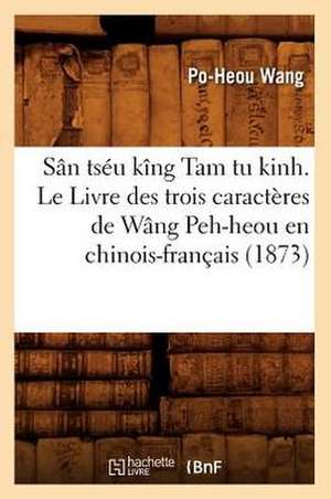 San Tseu King Tam Tu Kinh. Le Livre Des Trois Caracteres de Wang Peh-Heou En Chinois-Francais de Po-Heou Wang