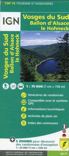 IGN 75 000 Touristische Wanderkarte Vosges du Sud Ballon d'A