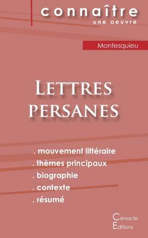 Fiche de lecture Lettres persanes de Montesquieu (analyse littéraire de référence et résumé complet) de Montesquieu