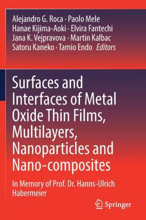 Surfaces and Interfaces of Metal Oxide Thin Films, Multilayers, Nanoparticles and Nano-composites: In Memory of Prof. Dr. Hanns-Ulrich Habermeier de Alejandro G. Roca