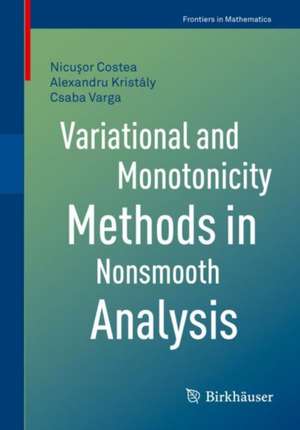 Variational and Monotonicity Methods in Nonsmooth Analysis de Nicuşor Costea