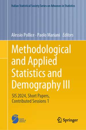 Methodological and Applied Statistics and Demography III: SIS 2024, Short Papers, Contributed Sessions 1 de Alessio Pollice
