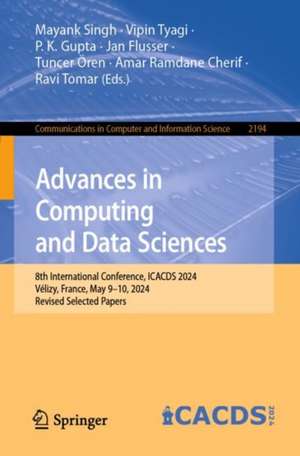 Advances in Computing and Data Sciences de Mayank Singh