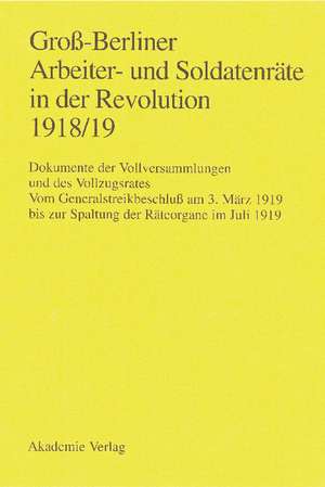 Groß-Berliner Arbeiter- und Soldatenräte in der Revolution 1918/19: Vom Generalstreikbeschluß am 3. März 1919 bis zur Spaltung der de Gerhard Engel