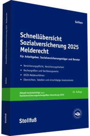 Schnellübersicht Sozialversicherung 2025 Melderecht de Manfred Geiken