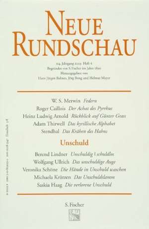 Neue Rundschau 2003/4 de Hans Jürgen Balmes