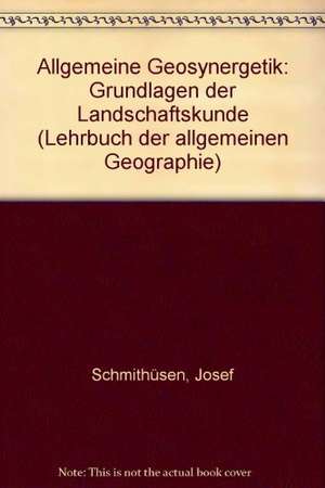 Allgemeine Geosynergetik: Grundlagen der Landschaftskunde de Josef Schmithüsen