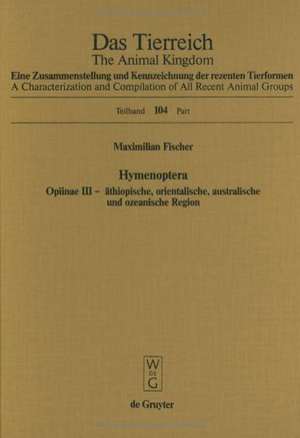 Hymenoptera. Opiinae III de Maximilian Fischer