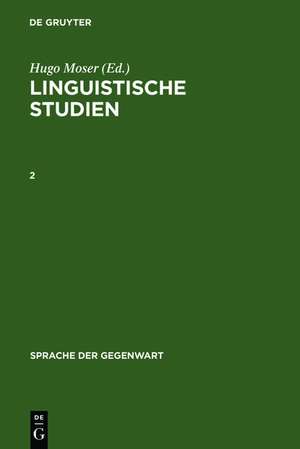 Linguistische Studien. 2 de Hugo Moser