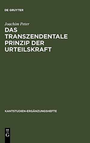 Das transzendentale Prinzip der Urteilskraft: Eine Untersuchung zur Funktion und Struktur der reflektierenden Urteilskraft bei Kant de Joachim Peter