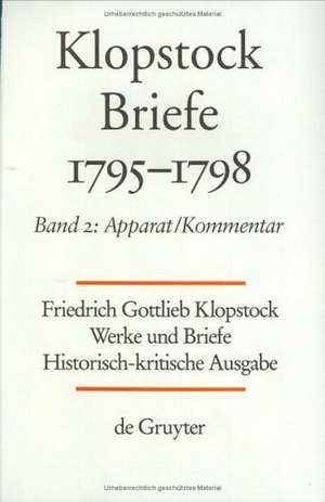 Apparat / Kommentar / Anhang de Friedrich Gottlieb Klopstock