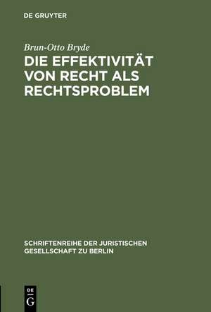 Die Effektivität von Recht als Rechtsproblem: Vortrag gehalten vor der Juristischen Gesellschaft zu Berlin am 17. März 1993 de Brun-Otto Bryde