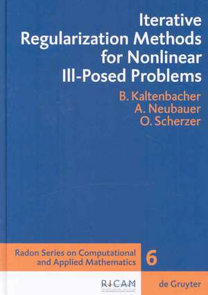 Iterative Regularization Methods for Nonlinear Ill-Posed Problems de Barbara Kaltenbacher