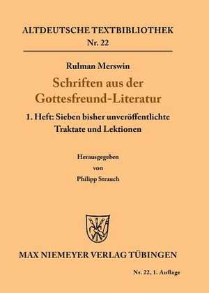 Schriften aus der Gottesfreund-Literatur de Rulman Merswin