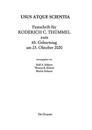 Festschrift für Roderich C. Thümmel zum 65. Geburtstag am 23.10.2020 de Martin Gebauer