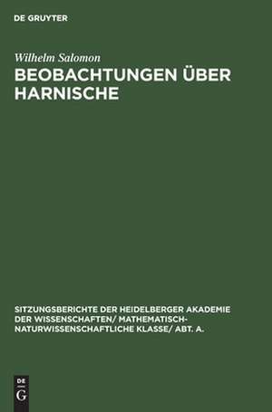 Beobachtungen über Harnische de Wilhelm Salomon