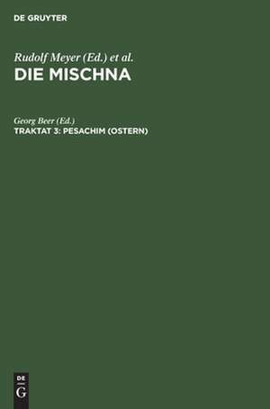 Pesachim: Text, Übersetzung und Erklärung ; nebst einem textkritischen Anhang, aus: Die Mischna : Text, Übersetzung und ausführliche Erklärung ; mit eingehenden geschichtlichen und sprachlichen Einleitungen und textkritischen Anhängen, Seder 2, Traktat 3 de Georg Beer