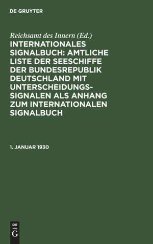 1. Januar 1930 de Reichsamt Des Innern