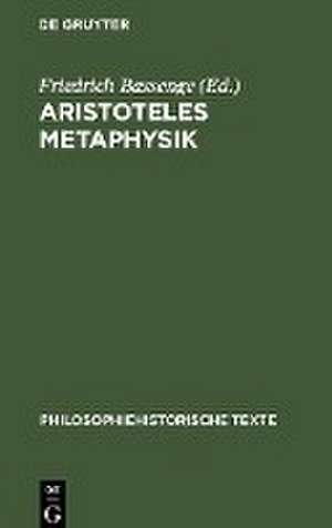 Aristoteles Metaphysik de Friedrich Bassenge