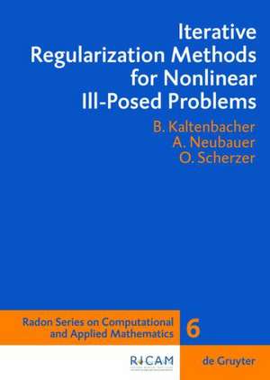 Iterative Regularization Methods for Nonlinear Ill-Posed Problems de Barbara Kaltenbacher