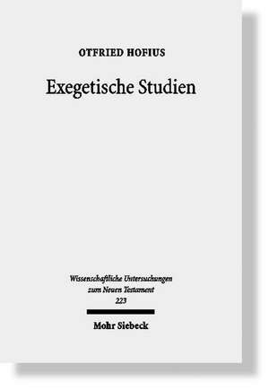 Exegetische Studien de Otfried Hofius