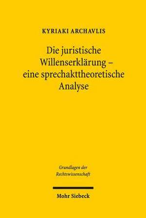 Die Juristische Willenserklarung - Eine Sprechakttheoretische Analyse: Erfullung - Aufrechnung - Insolvenz de Kyriaki Archavlis