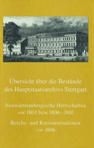 Uebers. Bestände d. Hauptstaatsarchivs Stuttgart