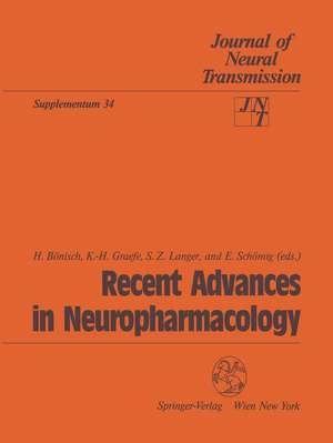 Recent Advances in Neuropharmacology de H. Bönisch