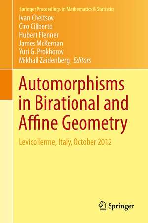 Automorphisms in Birational and Affine Geometry: Levico Terme, Italy, October 2012 de Ivan Cheltsov