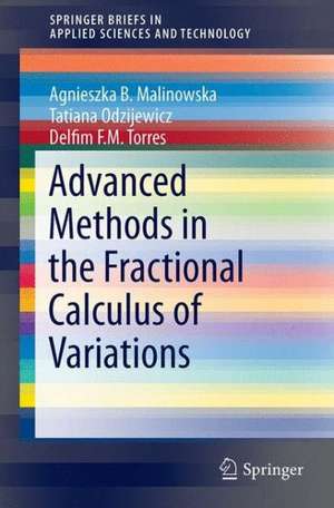 Advanced Methods in the Fractional Calculus of Variations de Agnieszka B. Malinowska