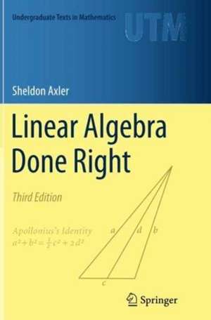 Linear Algebra Done Right de Sheldon Axler