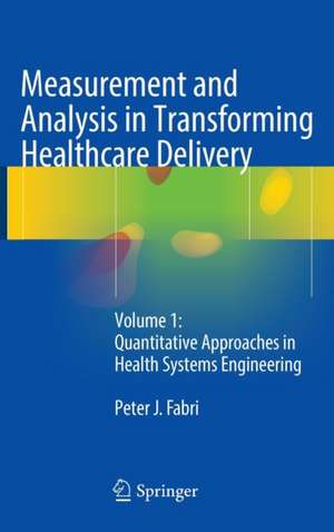 Measurement and Analysis in Transforming Healthcare Delivery: Volume 1: Quantitative Approaches in Health Systems Engineering de Peter J. Fabri