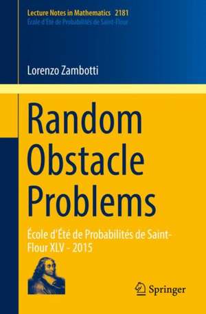 Random Obstacle Problems: École d'Été de Probabilités de Saint-Flour XLV - 2015 de Lorenzo Zambotti