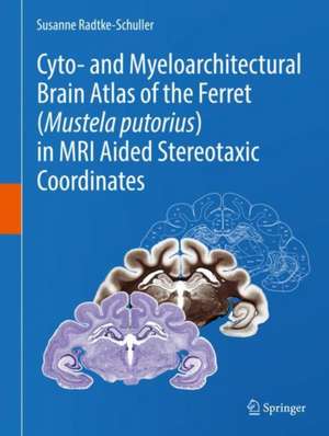 Cyto- and Myeloarchitectural Brain Atlas of the Ferret (Mustela putorius) in MRI Aided Stereotaxic Coordinates de Susanne Radtke-Schuller