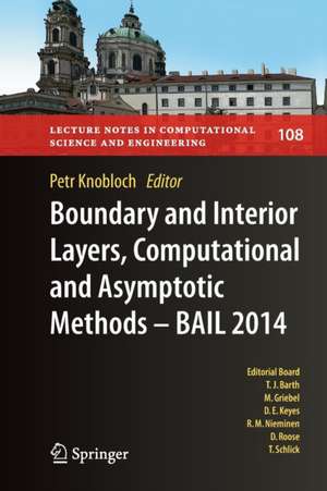 Boundary and Interior Layers, Computational and Asymptotic Methods - BAIL 2014 de Petr Knobloch