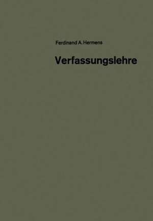 Verfassungslehre de Ferdinand Aloys Hermens