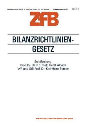 Bilanzrichtlinien-Gesetz de Horst Albach