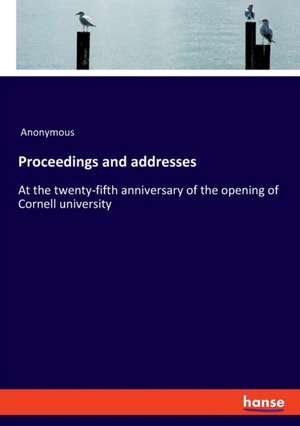 Proceedings and addresses de Anonymous