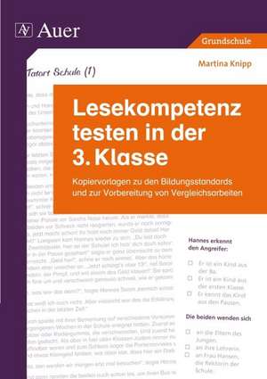 Lesekompetenz testen in der 3. Klasse de Martina Knipp