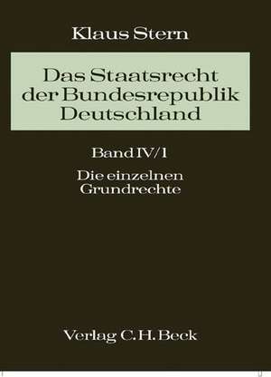 Das Staatsrecht der Bundesrepublik Deutschland 04/1 de Klaus Stern