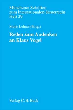 Reden zum Andenken an Klaus Vogel de Moris Lehner