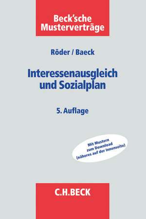 Röder, G: Interessenausgleich und Sozialplan