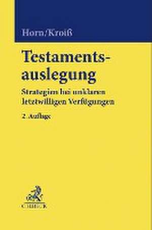 Testamentsauslegung de Claus-Henrik Horn