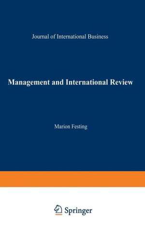 Management and International Review: Strategic Issues in International Human Resource Management de Marion Festing