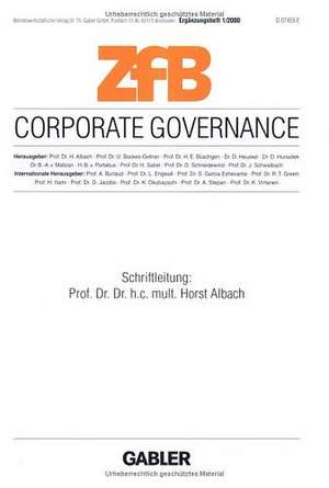 Corporate Governance de Horst Albach